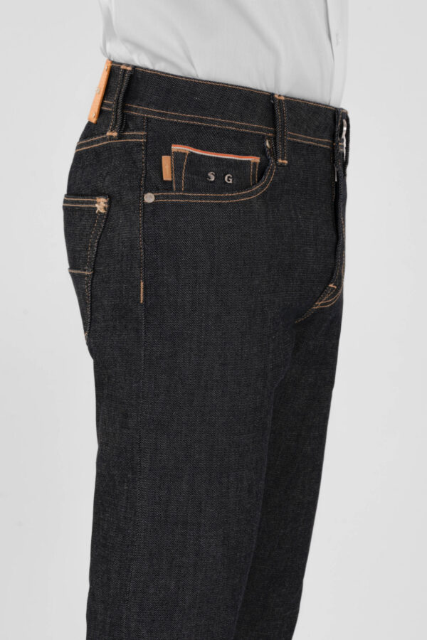 Sartoria Tramarossa JEANS LEONARDO ZIP SS SLIM IN DENIM STRETCH LIZARD MADREPERLA BLU SCURO Negozio