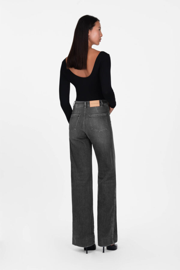 Sartoria Tramarossa JEANS VIRGINIA WIDE LEG IN DENIM NERO Sottocosto