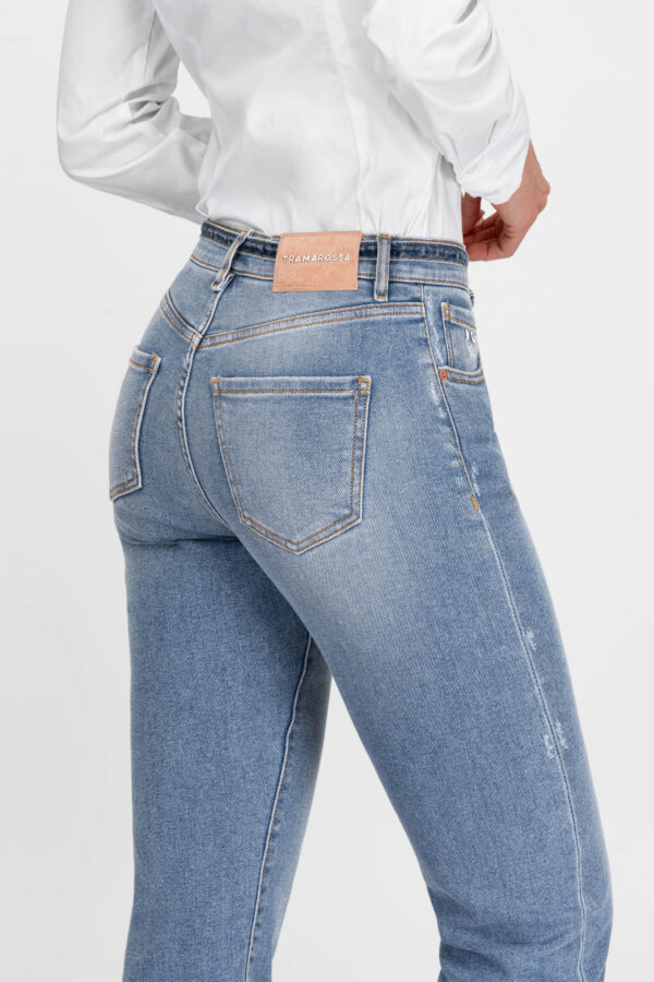 Sartoria Tramarossa JEANS AMERICA SLIM IN DENIM BLU MEDIO Sconto