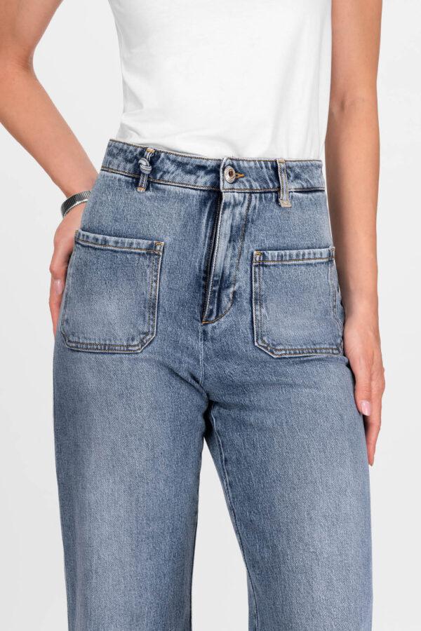 Sartoria Tramarossa JEANS VIRGINIA WIDE LEG IN DENIM BLU CHIARO Offerta