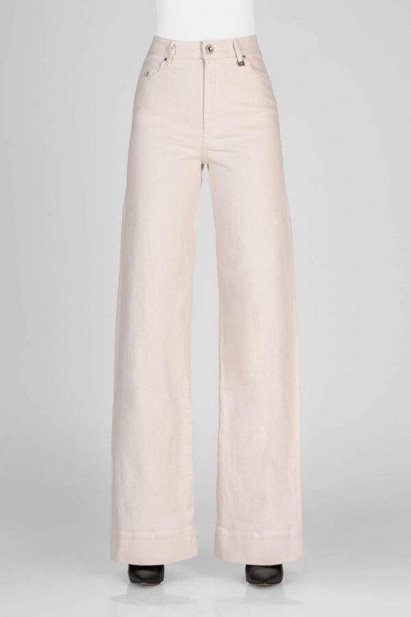 Sartoria Tramarossa PANTALONE VIOLA WIDE LEG IN BULL DI COTONE BEIGE Outlet