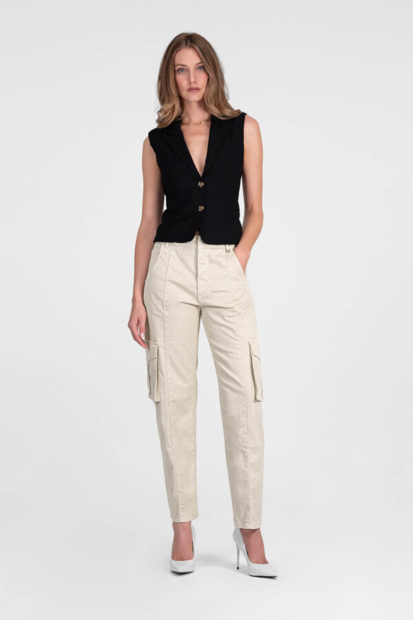 Sartoria Tramarossa PANTALONE LUCIA MUM IN GABARDINA DI COTONE BEIGE