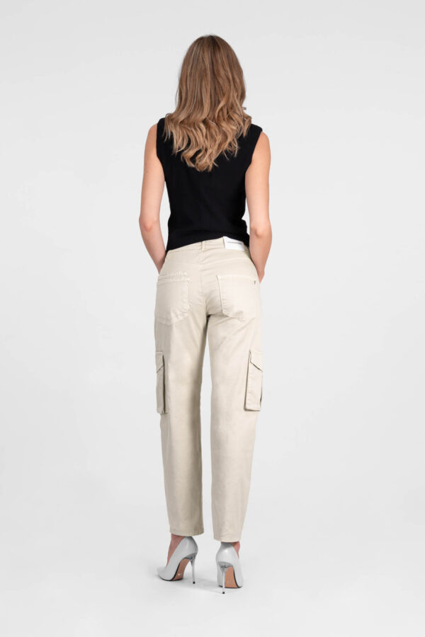 Sartoria Tramarossa PANTALONE LUCIA MUM IN GABARDINA DI COTONE BEIGE In Vendita