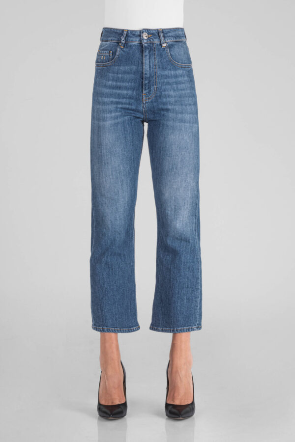 Sartoria Tramarossa JEANS MONICA FLARE CUT FLARE IN DENIM BLU MEDIO Vendite Flash