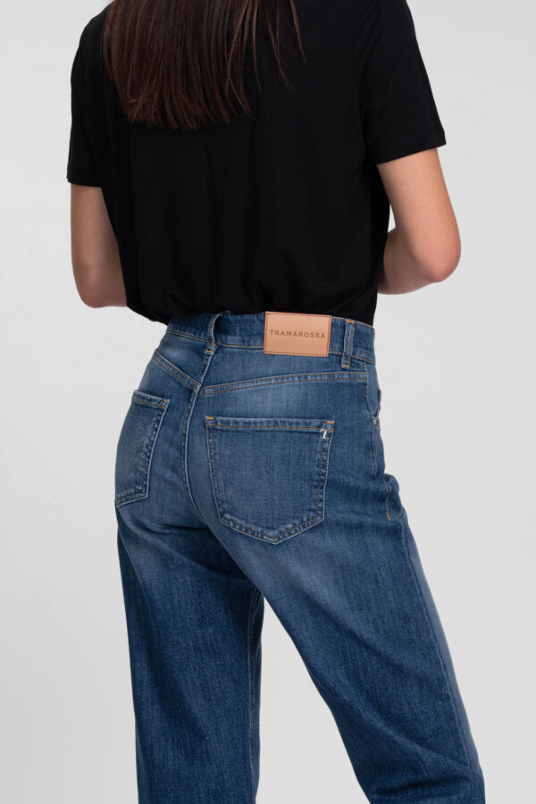Sartoria Tramarossa JEANS MONICA STRAIGHT IN DENIM BLU MEDIO Nuova