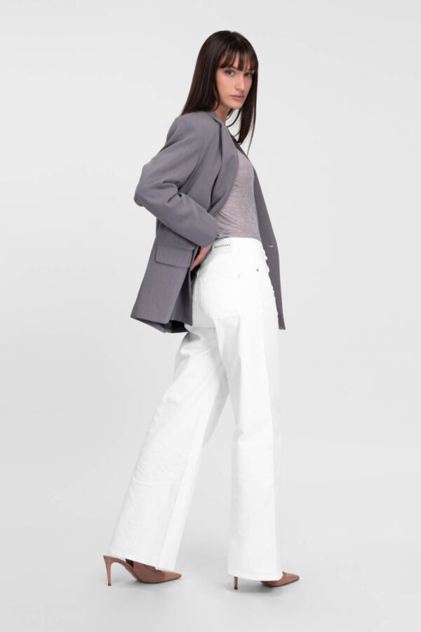 Sartoria Tramarossa JEANS MONICA WIDE WIDE LEG IN BULL DI COTONE BIANCO 2025