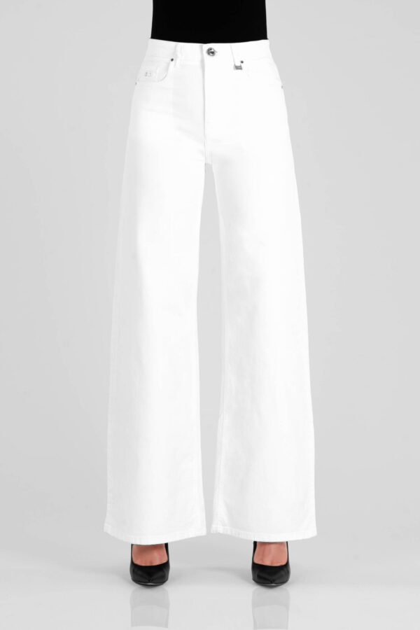 Sartoria Tramarossa JEANS MONICA WIDE WIDE LEG IN BULL DI COTONE BIANCO 2025