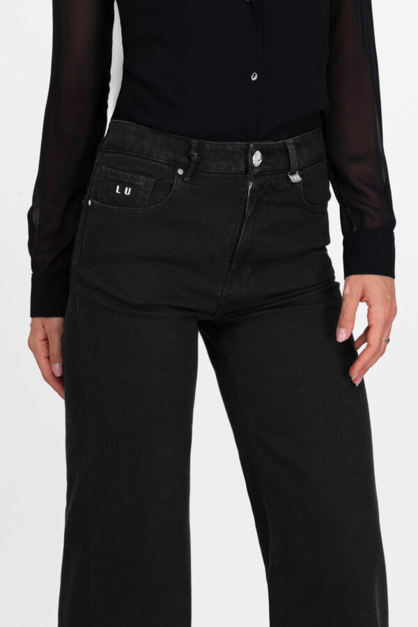 Sartoria Tramarossa JEANS MONICA WIDE WIDE LEG IN DENIM NERO Italy