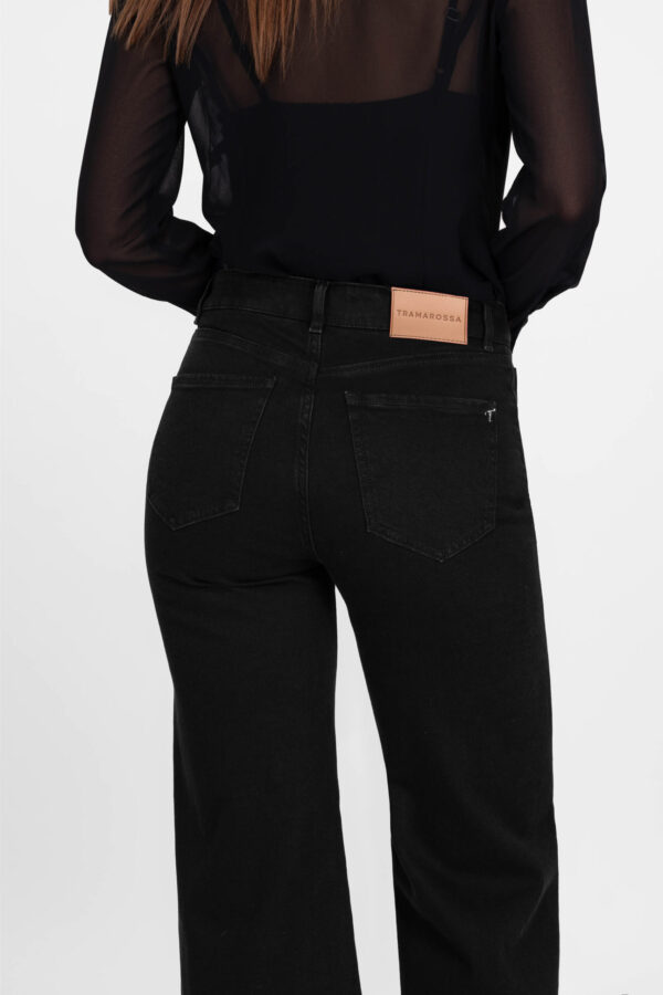 Sartoria Tramarossa JEANS MONICA WIDE WIDE LEG IN DENIM NERO Italy