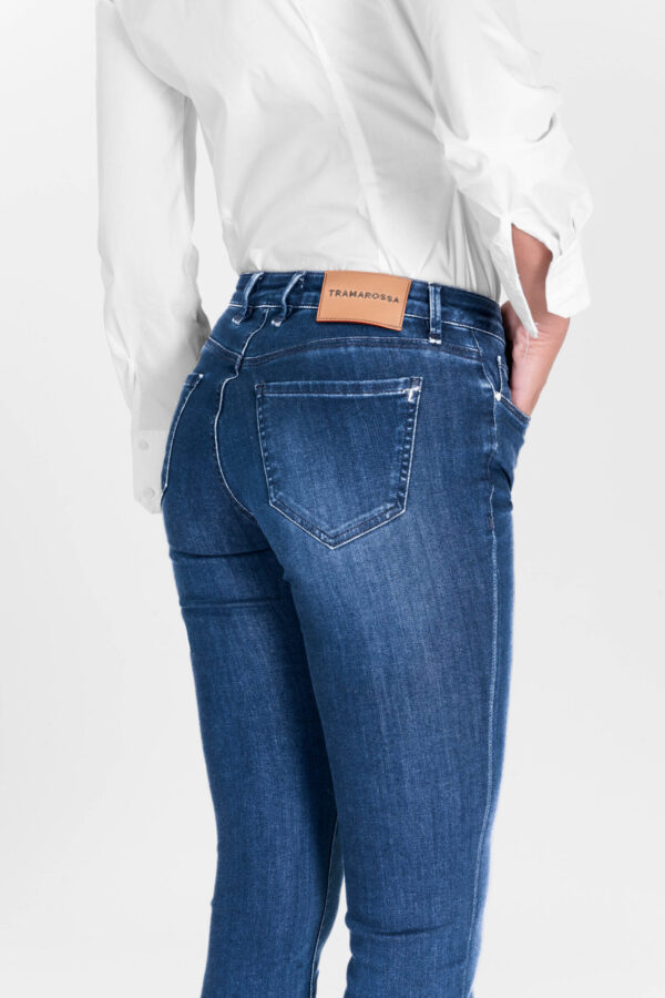 Sartoria Tramarossa JEANS BIANCA SLIM SKINNY IN DENIM STRETCH BLU MEDIO In Linea