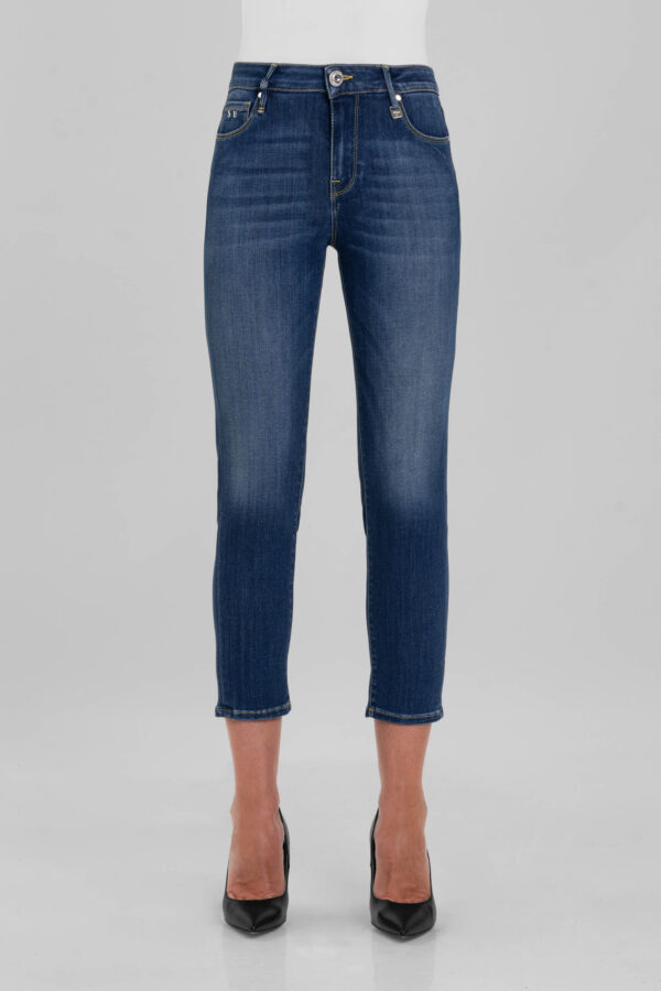 Sartoria Tramarossa JEANS BIANCA CAPRI SKINNY IN DENIM STRETCH BLU MEDIO Qualità