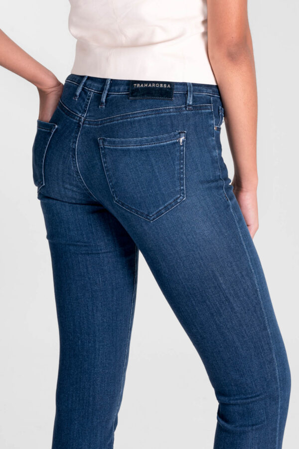 Sartoria Tramarossa JEANS BIANCA CAPRI SKINNY IN DENIM STRETCH BLU MEDIO Vendita