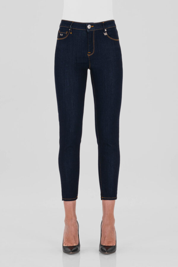 Sartoria Tramarossa JEANS BIANCA CAPRI SKINNY IN DENIM STRETCH BLU SCURO In Linea