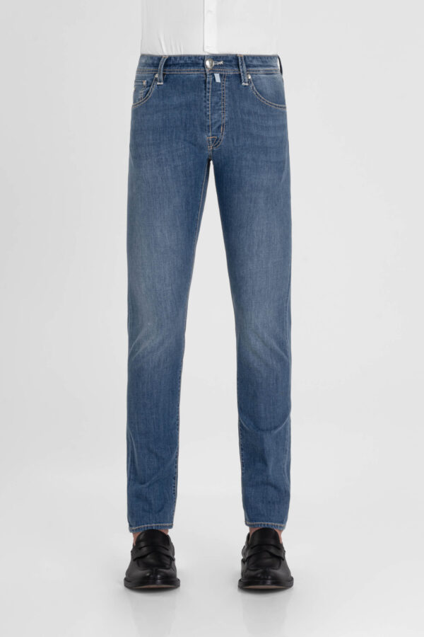 Sartoria Tramarossa JEANS MICHELANGELO ZIP REGULAR IN DENIM SUPER LEGGERO BLU MEDIO Negozi Online