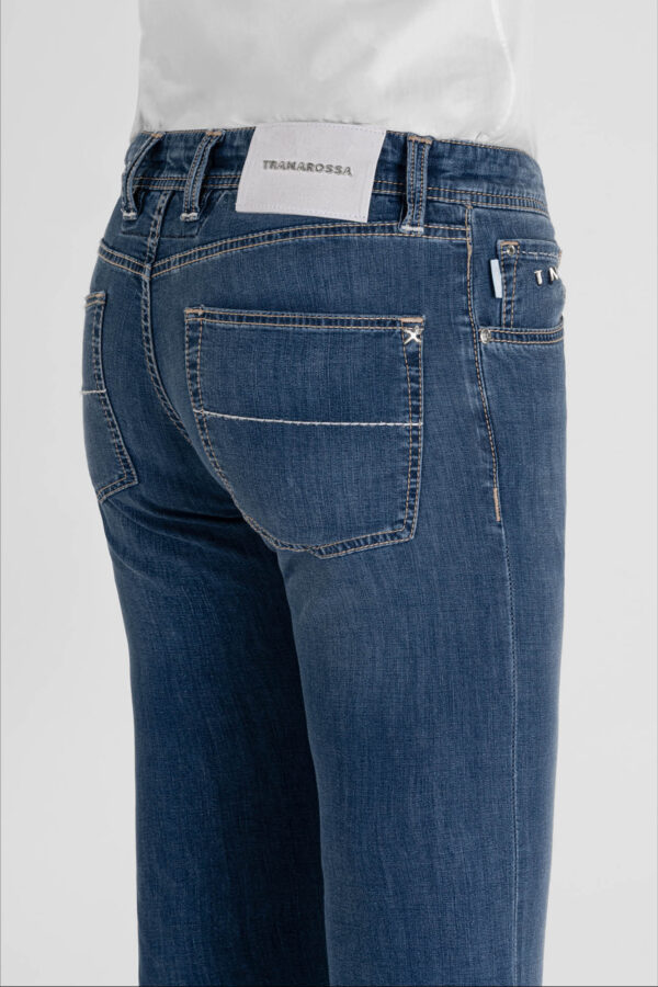 Sartoria Tramarossa JEANS MICHELANGELO ZIP REGULAR IN DENIM SUPER LEGGERO BLU MEDIO Negozi Online