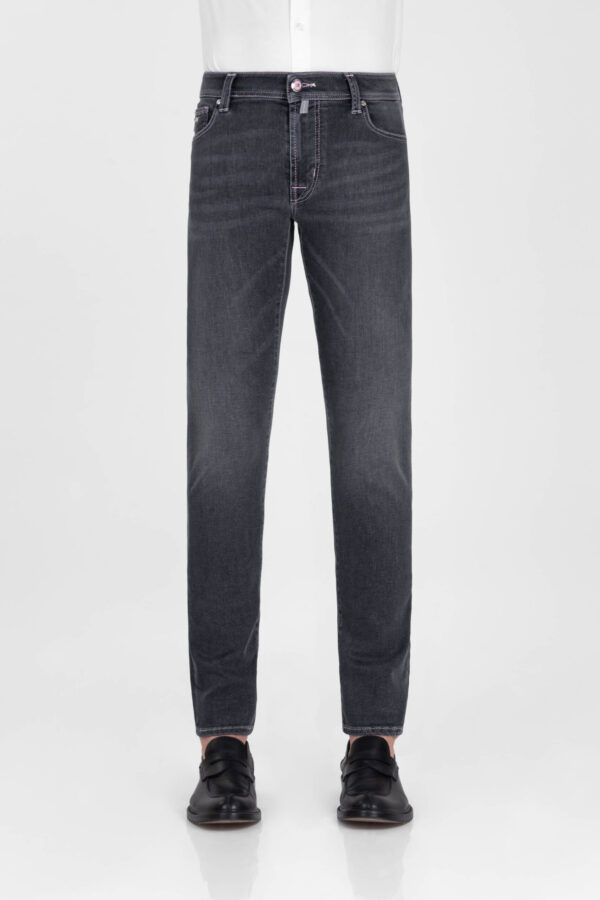 Sartoria Tramarossa JEANS LEONARDO ZIP SS SLIM IN DENIM STRETCH GRIGIO Acquista Ora