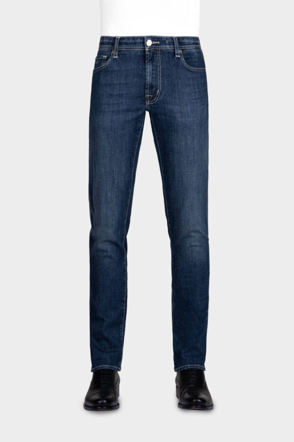 Sartoria Tramarossa JEANS LEONARDO ZIP REGULAR IN DENIM BLU SCURO Consegna Veloce
