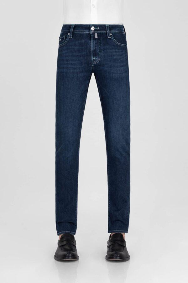 Sartoria Tramarossa JEANS MICHELANGELO ZIP SS SLIM IN DENIM STRETCH BLU SCURO Promozione Limitata