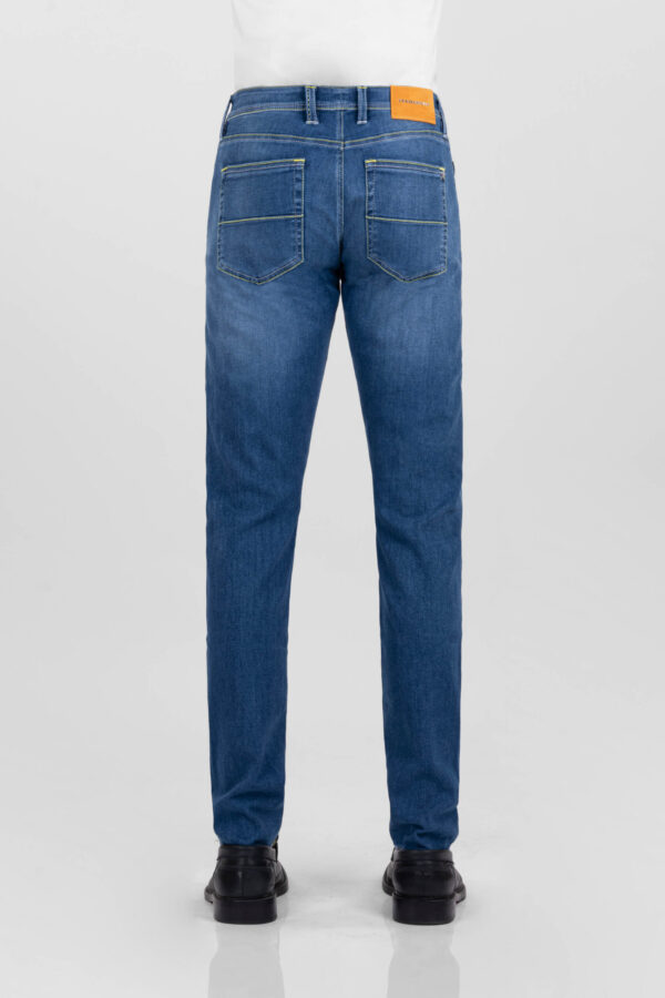 Sartoria Tramarossa MICHELANGELO ZIP SS SLIM MEDIUM BLUE STRETCH DENIM JEANS Fino Al -60%