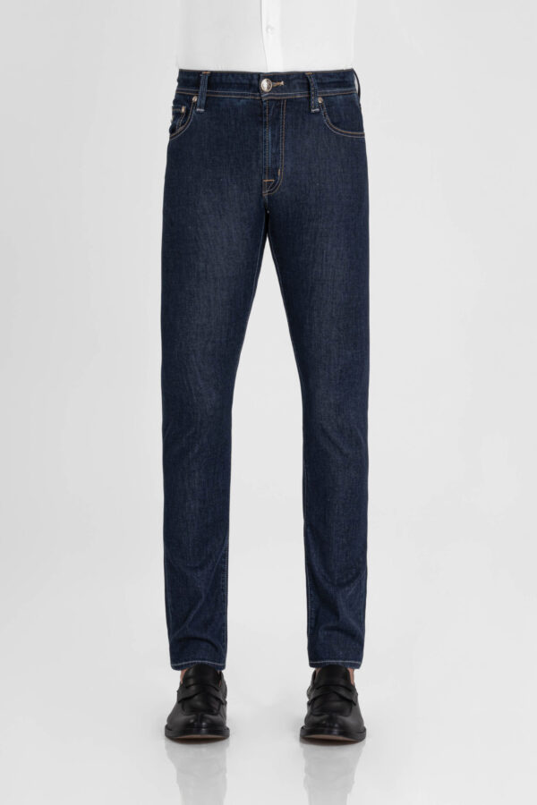 Sartoria Tramarossa JEANS LEONARDO ZIP REGULAR IN DENIM SETA BLU MEDIO Affare Del Giorno