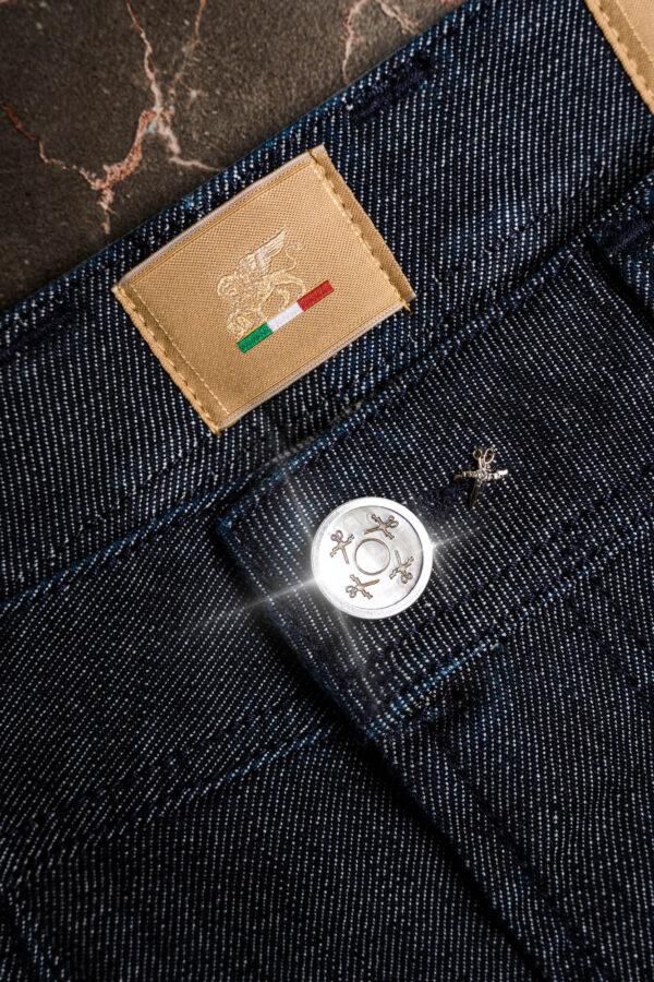 Sartoria Tramarossa JEANS LEONARDO ZIP REGULAR IN DENIM LIZARD MADREPERLA BLU SCURO Sconto