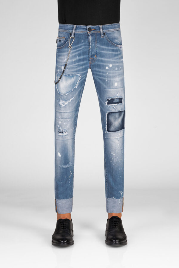 Sartoria Tramarossa JEANS 1980 SLIM IN DENIM STRETCH BLU MEDIO Offerta