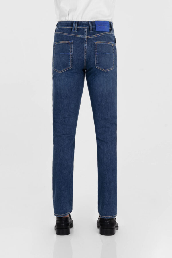 Sartoria Tramarossa JEANS LEONARDO ZIP SS SLIM IN DENIM CON STAMPA INTERNA BLU SCURO Online