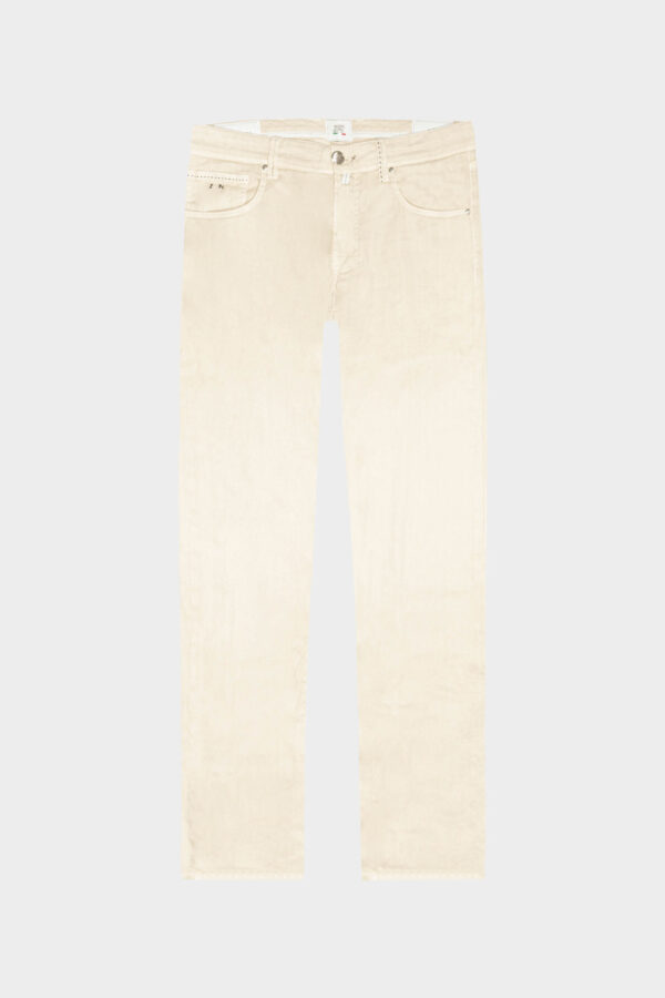 Sartoria Tramarossa JEANS MICHELANGELO REGULAR IN DENIM LINO BEIGE Offerte