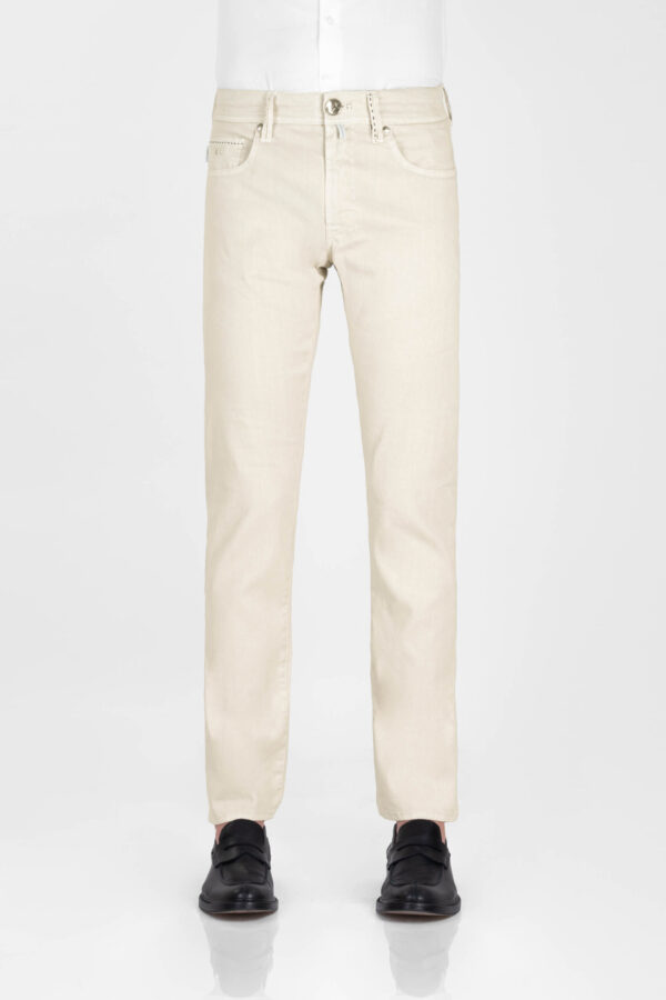 Sartoria Tramarossa JEANS MICHELANGELO REGULAR IN DENIM LINO BEIGE Offerte