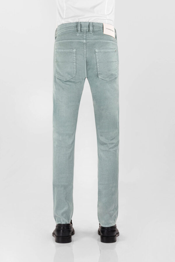 Sartoria Tramarossa PANTALONE LEONARDO BUTTONS REGULAR IN LINO VERDE In Saldo