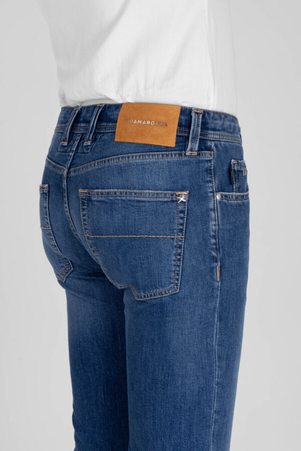 Sartoria Tramarossa JEANS LEONARDO BUTTONS REGULAR IN DENIM BLU MEDIO Italy