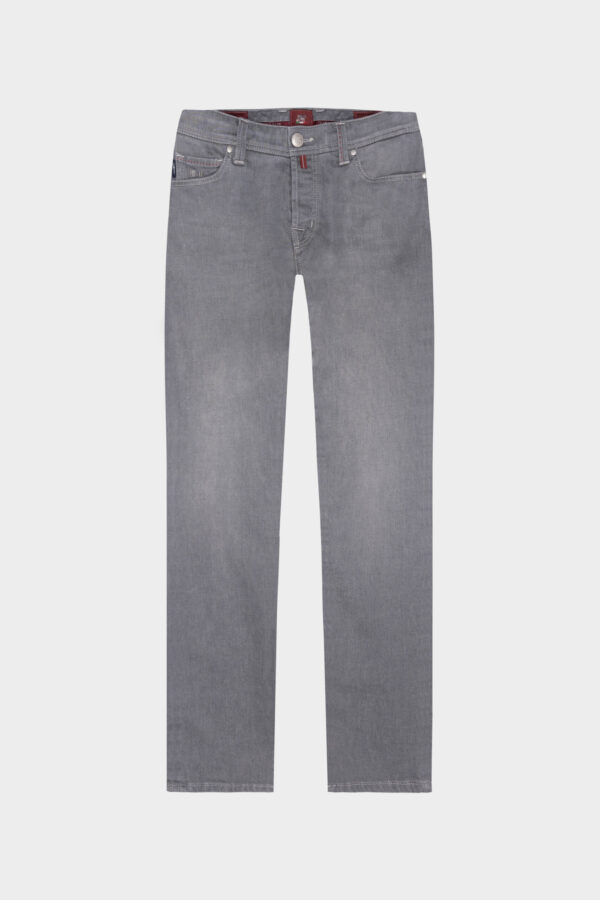 Sartoria Tramarossa JEANS LEONARDO BUTTONS REGULAR IN DENIM GRIGIO In Linea