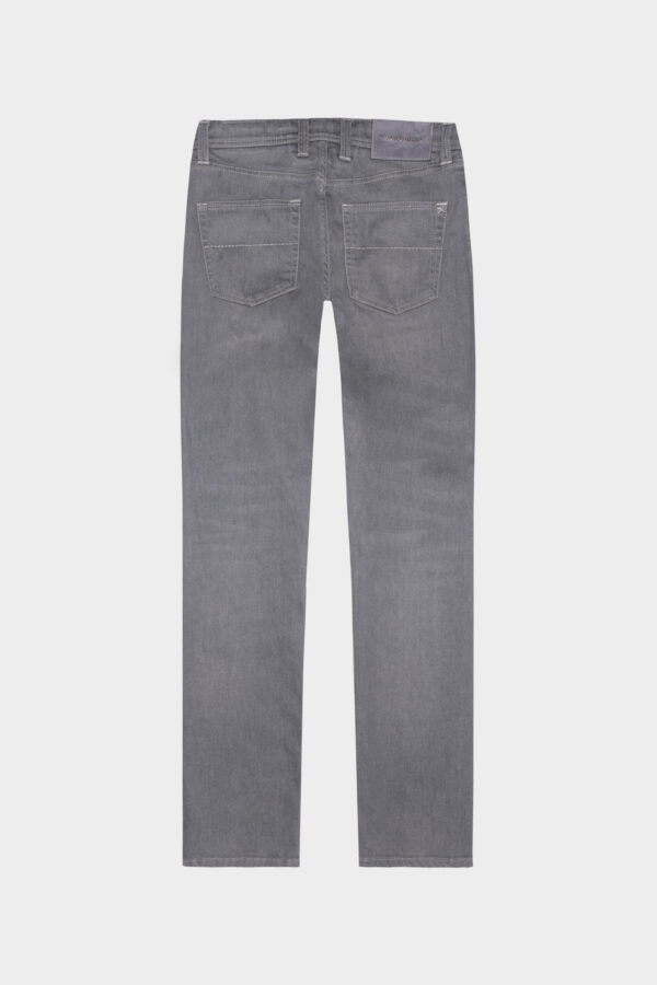 Sartoria Tramarossa JEANS LEONARDO BUTTONS REGULAR IN DENIM GRIGIO In Linea