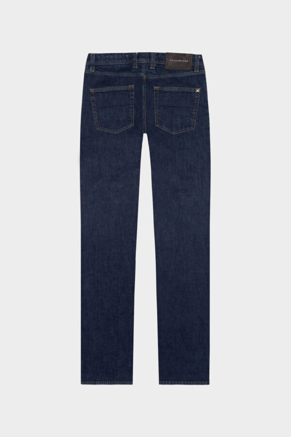Sartoria Tramarossa JEANS LEONARDO BUTTONS REGULAR IN DENIM BLU SCURO Nuovo