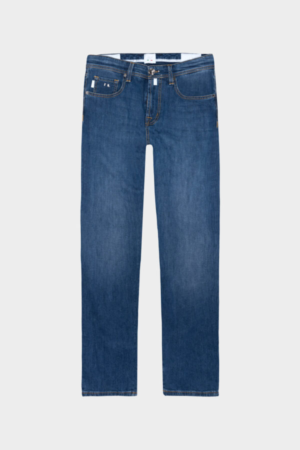 Sartoria Tramarossa JEANS MICHELANGELO ZIP REGULAR IN DENIM LEGGERO BLU MEDIO Promozione
