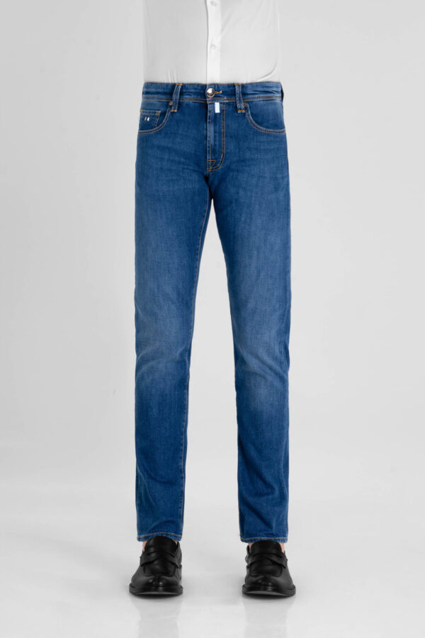 Sartoria Tramarossa JEANS MICHELANGELO ZIP REGULAR IN DENIM LEGGERO BLU MEDIO Promozione