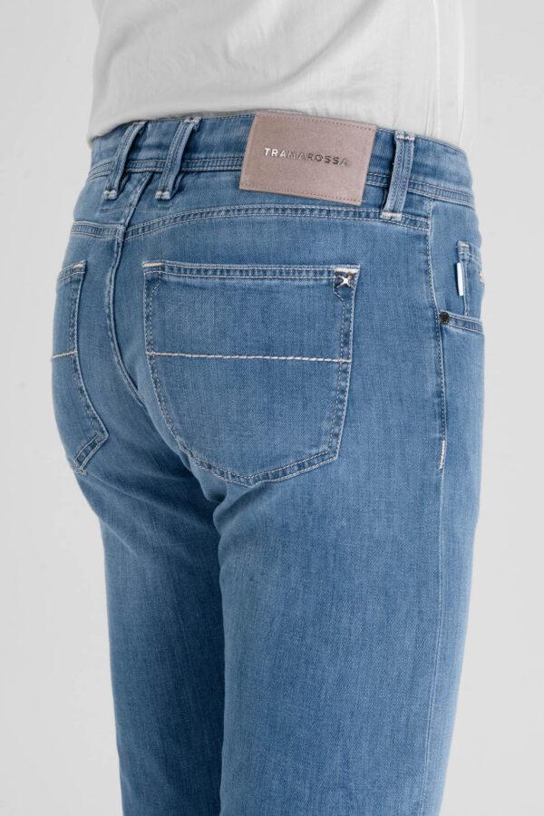 Sartoria Tramarossa JEANS MICHELANGELO ZIP REGULAR IN DENIM LEGGERO BLU CHIARO Comprare a buon mercato