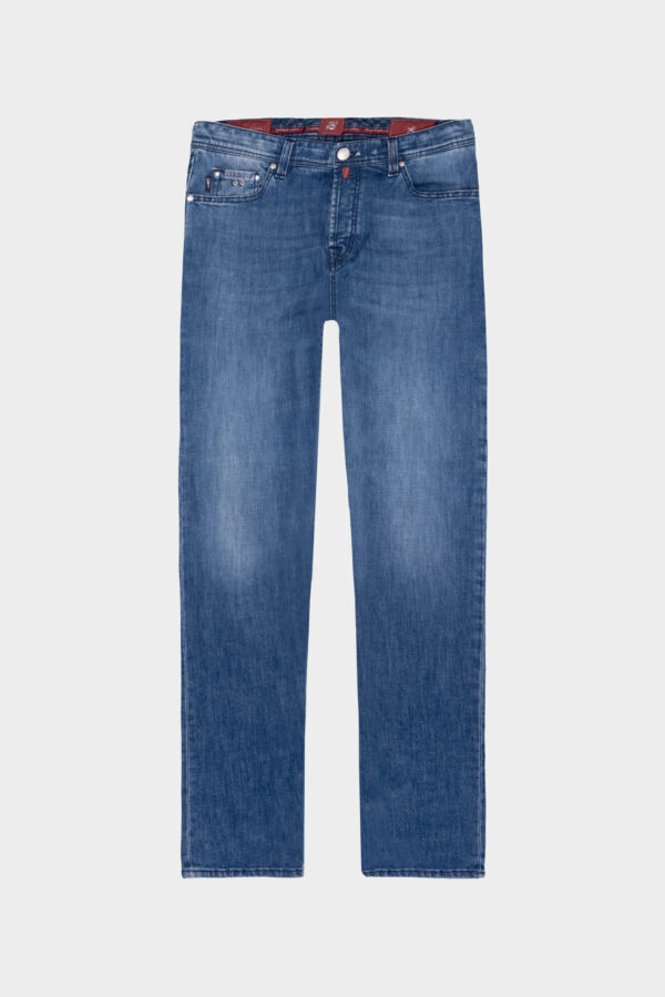 Sartoria Tramarossa JEANS MICHELANGELO ZIP REGULAR IN DENIM BLU MEDIO Pezzi Unici