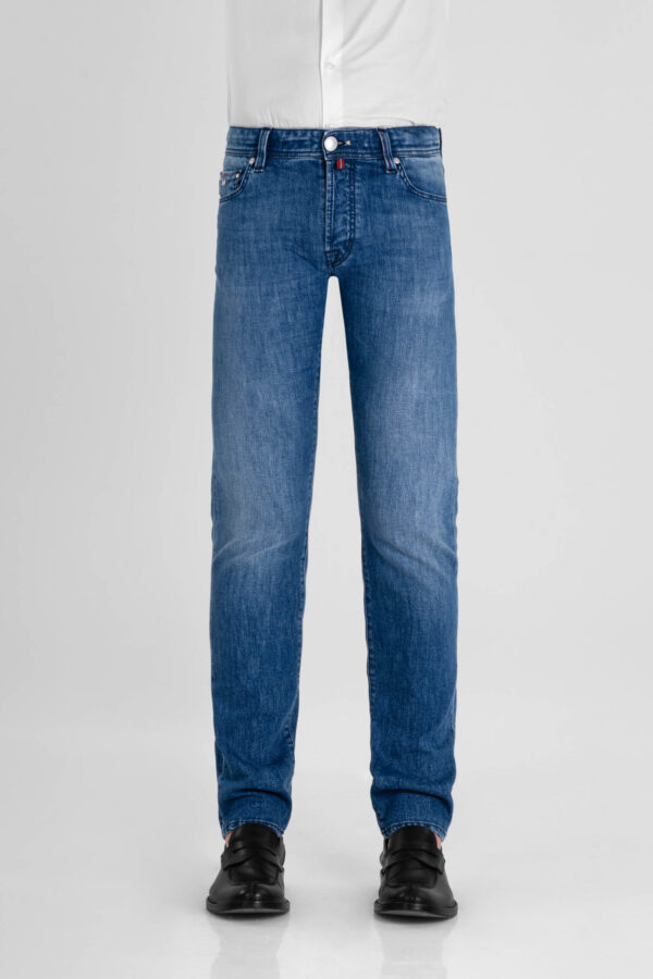 Sartoria Tramarossa JEANS MICHELANGELO ZIP REGULAR IN DENIM BLU MEDIO Pezzi Unici