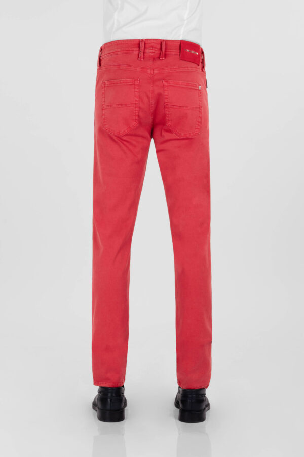 Sartoria Tramarossa PANTALONE LEONARDO ZIP SS SLIM IN GABARDINA DI COTONE STRETCH ROSSO Qualità Garantita