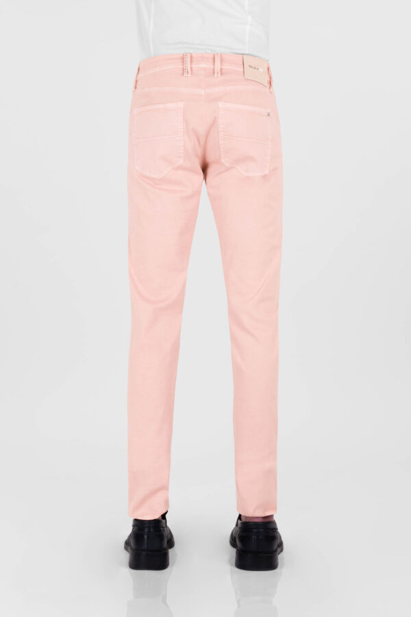 Sartoria Tramarossa PANTALONE LEONARDO ZIP SS SLIM IN GABARDINA DI COTONE STRETCH ROSA Shopping online