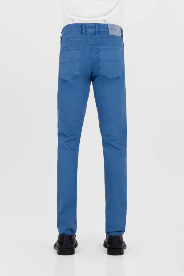 Sartoria Tramarossa PANTALONE LEONARDO ZIP SS SLIM IN GABARDINA DI COTONE STRETCH BLU MEDIO Consegna Veloce