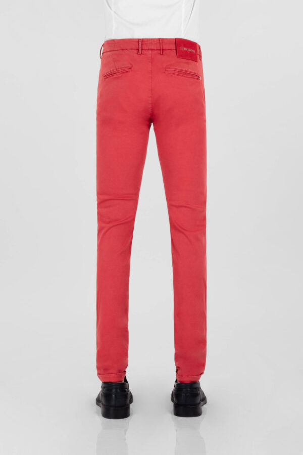 Sartoria Tramarossa PANTALONE LUIS SLIM IN GABARDINA LEGGERA DI COTONE STRETCH ROSSO Shopping Online