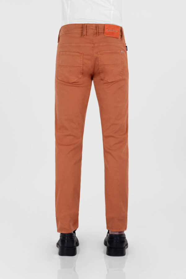 Sartoria Tramarossa PANTALONE MICHELANGELO ZIP SS REGULAR IN GABARDINA DI COTONE STRETCH ARANCIONE Sottocosto
