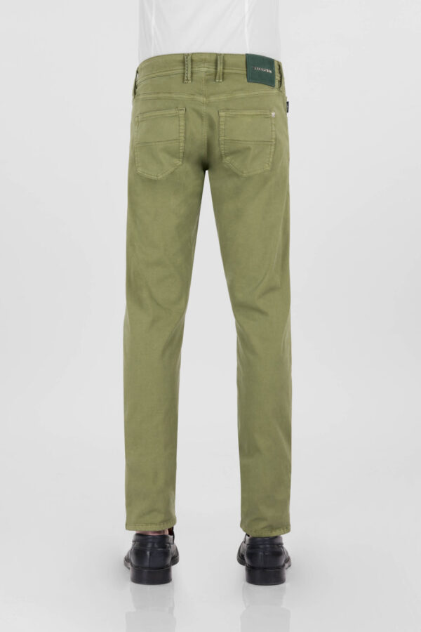 Sartoria Tramarossa PANTALONE MICHELANGELO ZIP SS REGULAR IN GABARDINA DI COTONE STRETCH VERDE Convenienza