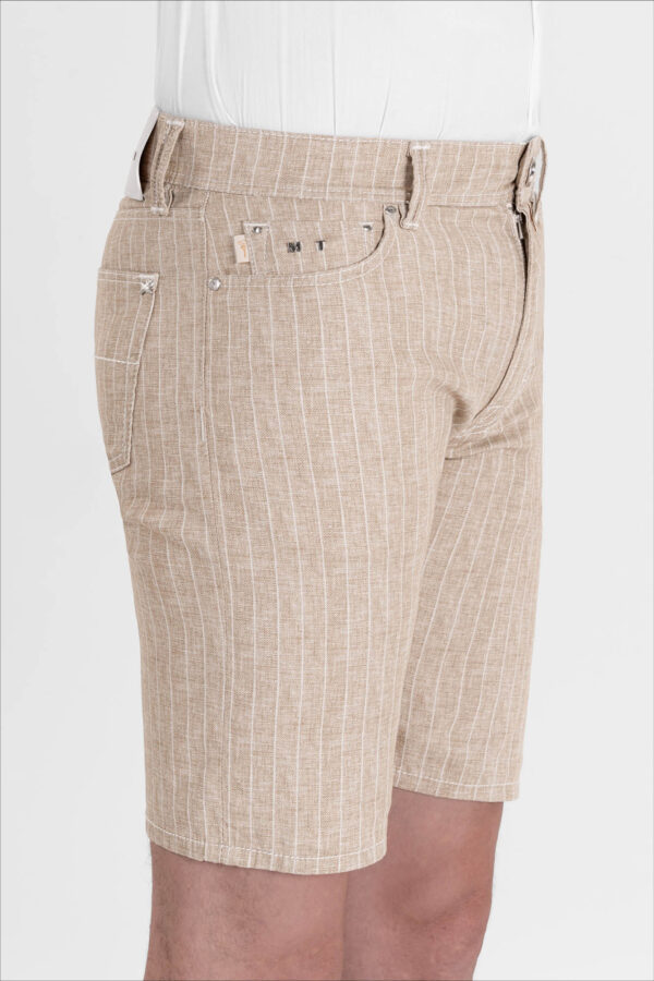 Sartoria Tramarossa PANTALONE ASCANIO CORTO IN DENIM STAMPATO BEIGE Novità