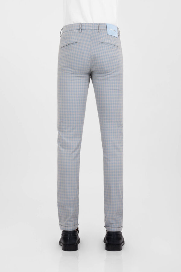 Sartoria Tramarossa PANTALONE LUIS SLIM IN GABARDINA LEGGERA DI COTONE CON STAMPA ESTERNA STRETCH GRIGIO Offerta