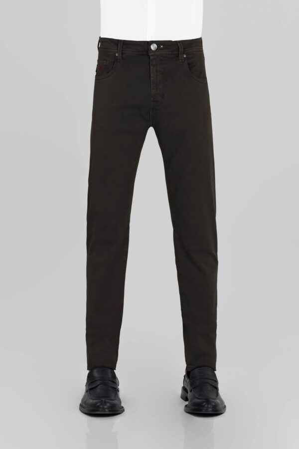 Sartoria Tramarossa PANTALONE LEONARDO ZIP SS SLIM IN GABARDINA LEGGERA STRETCH MARRONE Online