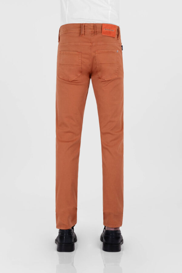Sartoria Tramarossa PANTALONE LEONARDO ZIP SS SLIM IN GABARDINA DI COTONE STRETCH ARANCIONE Outlet