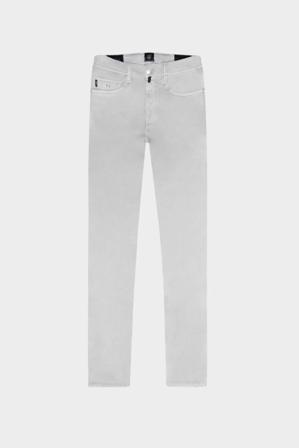 Sartoria Tramarossa PANTALONE MICHELANGELO ZIP SS REGULAR IN GABARDINA DI COTONE STRETCH GRIGIO